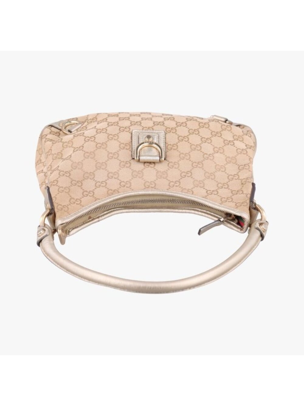Gucci GG Pattern Beige Gold Canvas Leather Messenger Bag - Picture 8 of 16